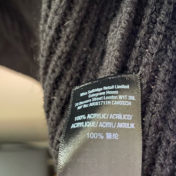 Women’s Miss Selfridge Black Swing Sleeve Open Front Cardigan Sweater Size US 4 - Picture 6 of 6